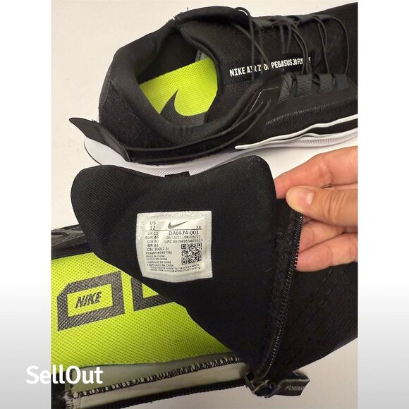 Nike Air Zoom Pegasus 38 FlyEase Running Shoes Black Size 12 unisex - Picture 7 of 8